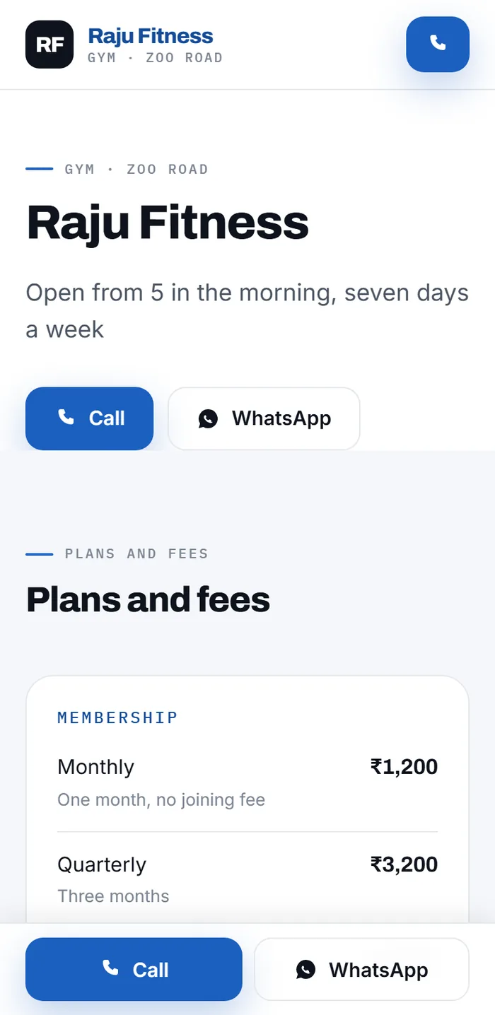 A gym website made by evedeck