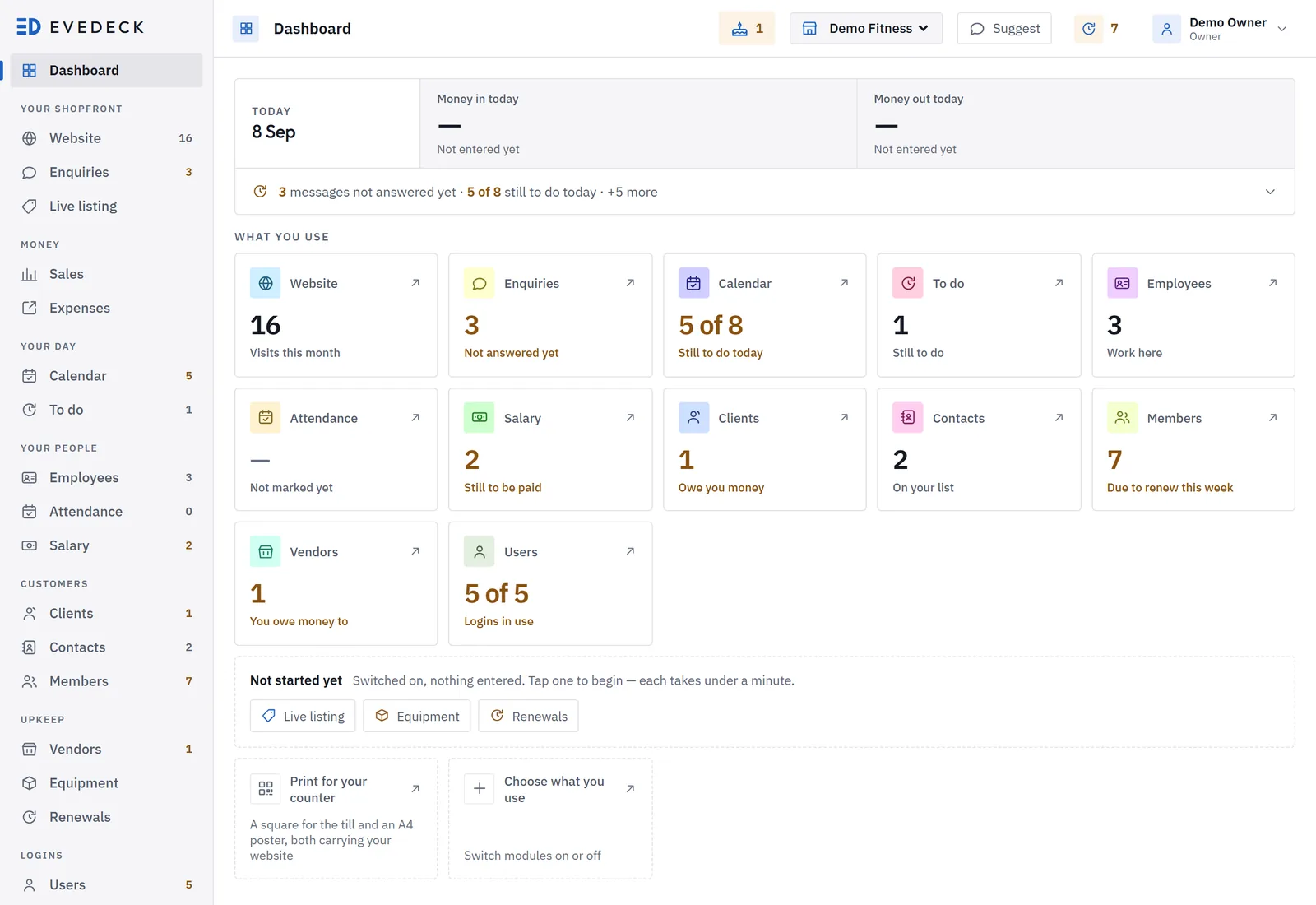 The evedeck dashboard on a computer